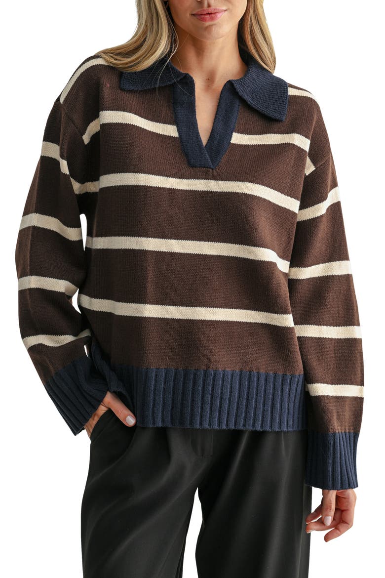 Striped Polo Sweater