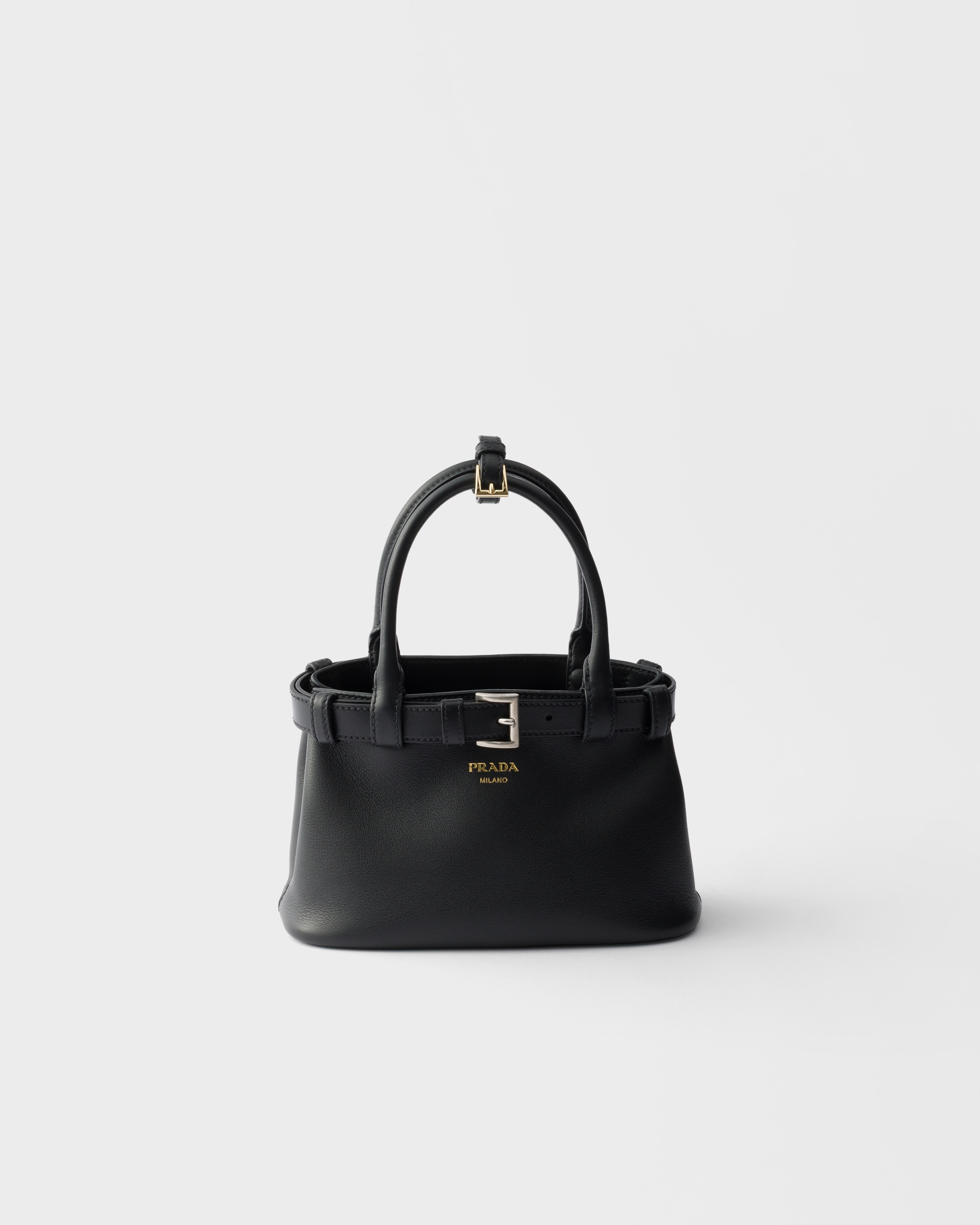 Prada Buckle Small Leather Bag With Belt