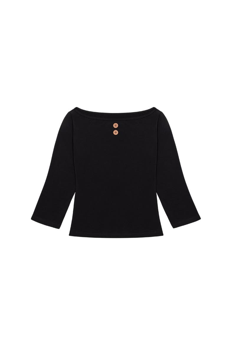 3/4 Sleeve Boat Neck Top