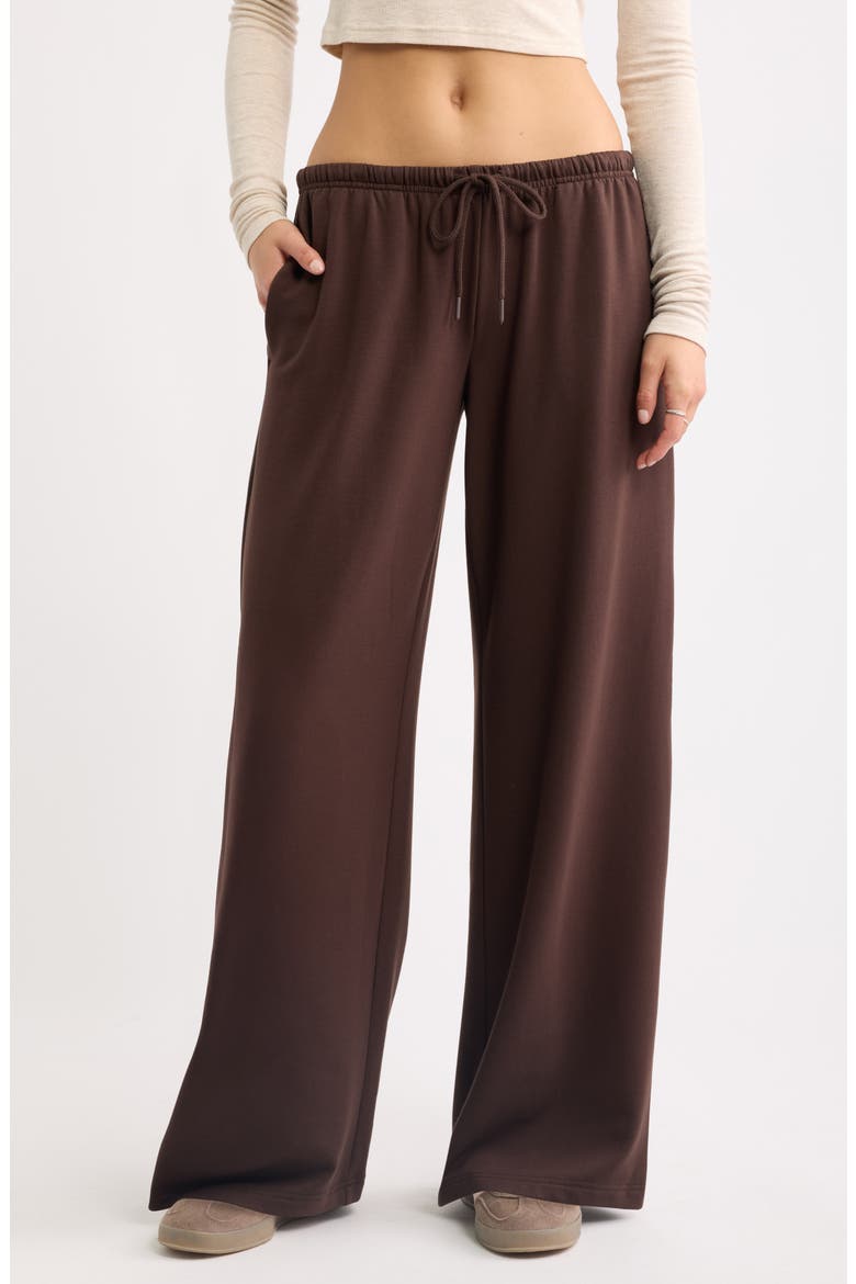 Narrow Waistband Baggy Wide Leg Sweatpants