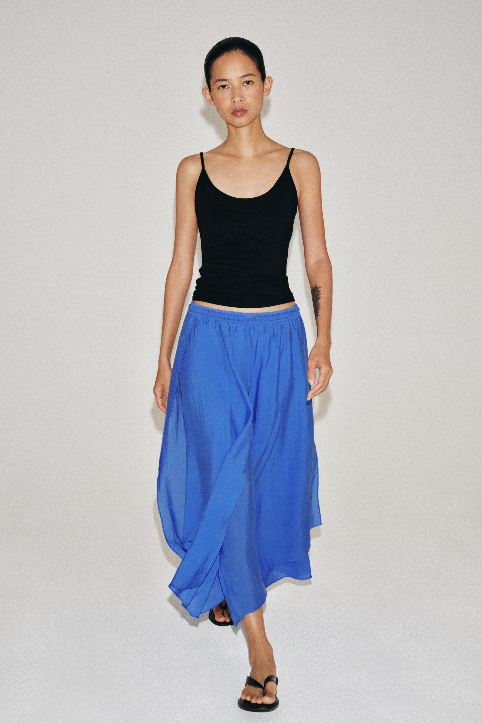 Zw Collection Ruffled Skirt - Blue - Xs-S