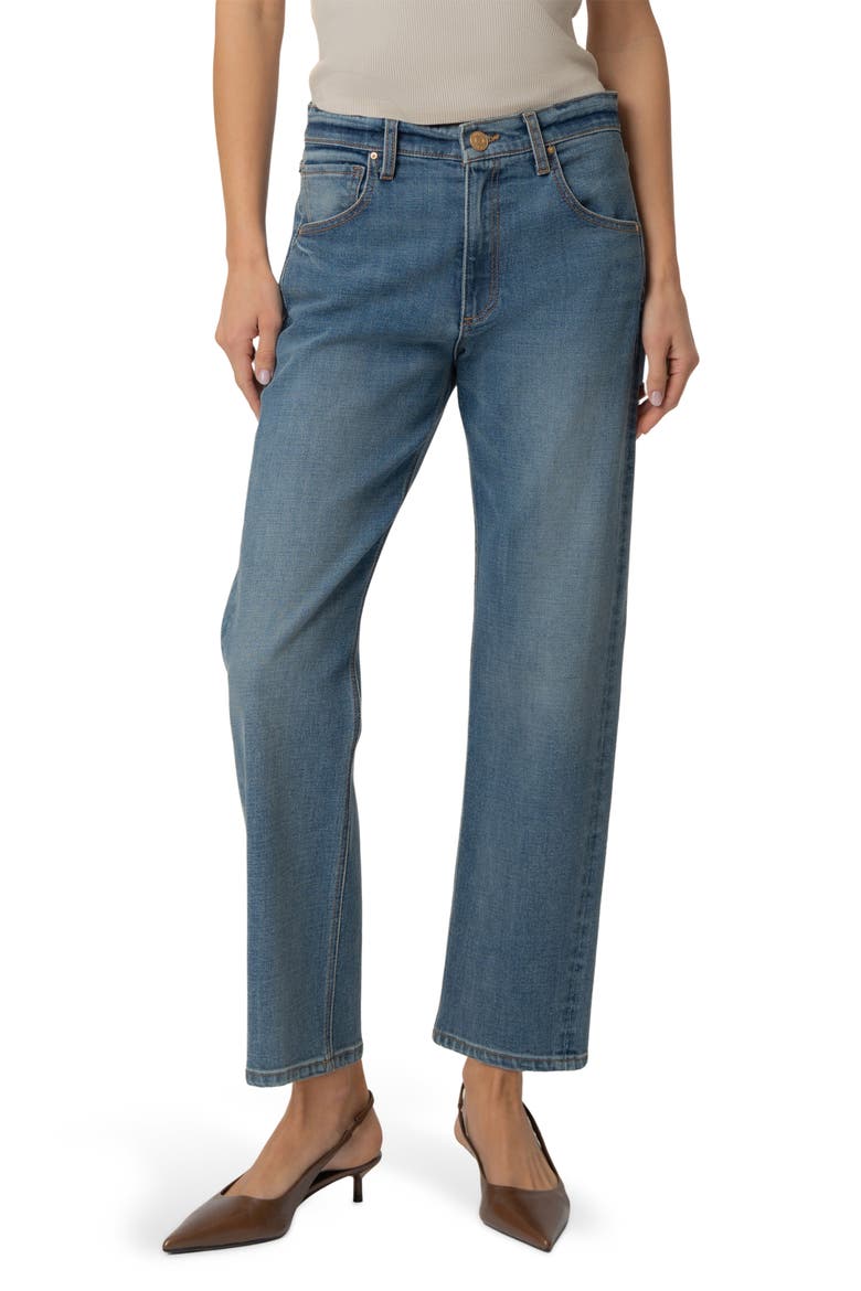 Kit High Waist Ankle Baggy Straight Leg Jeans