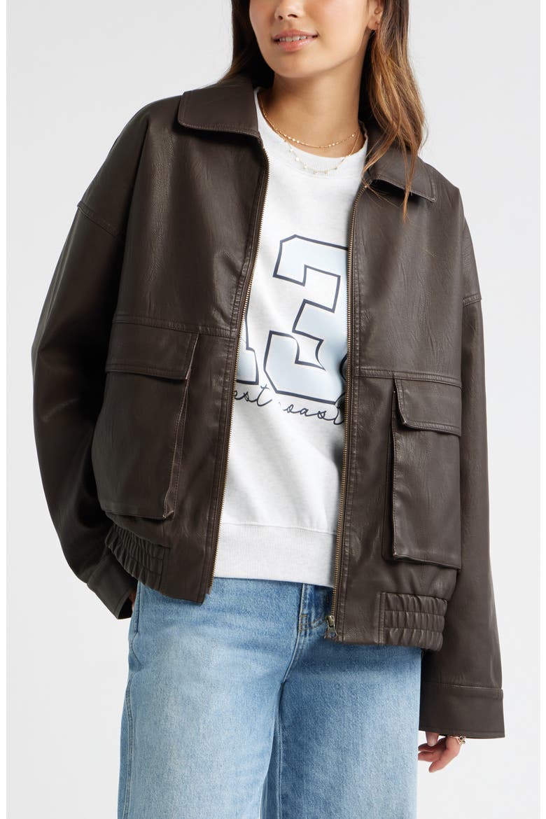 Relaxed Faux Leather Jacket