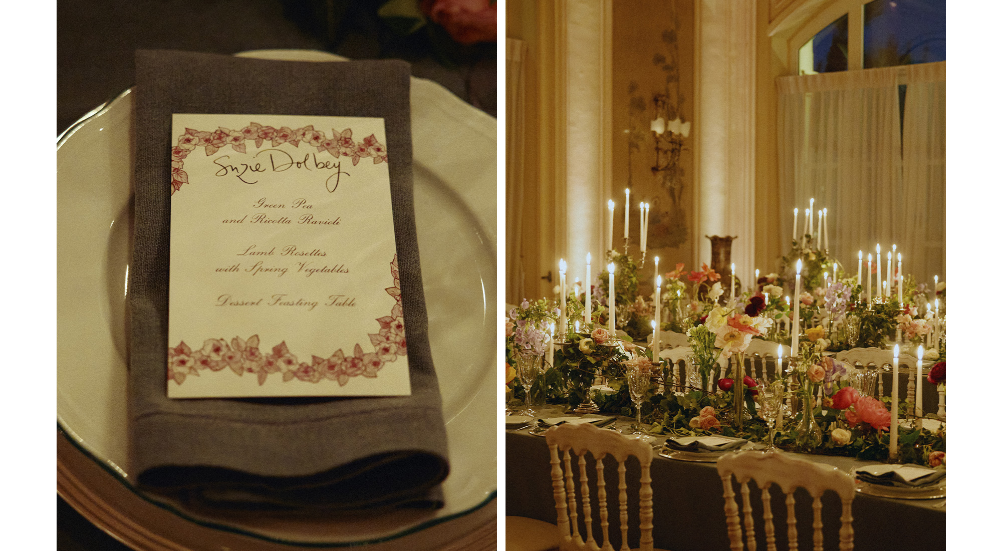 an image of the tablescape and menu.