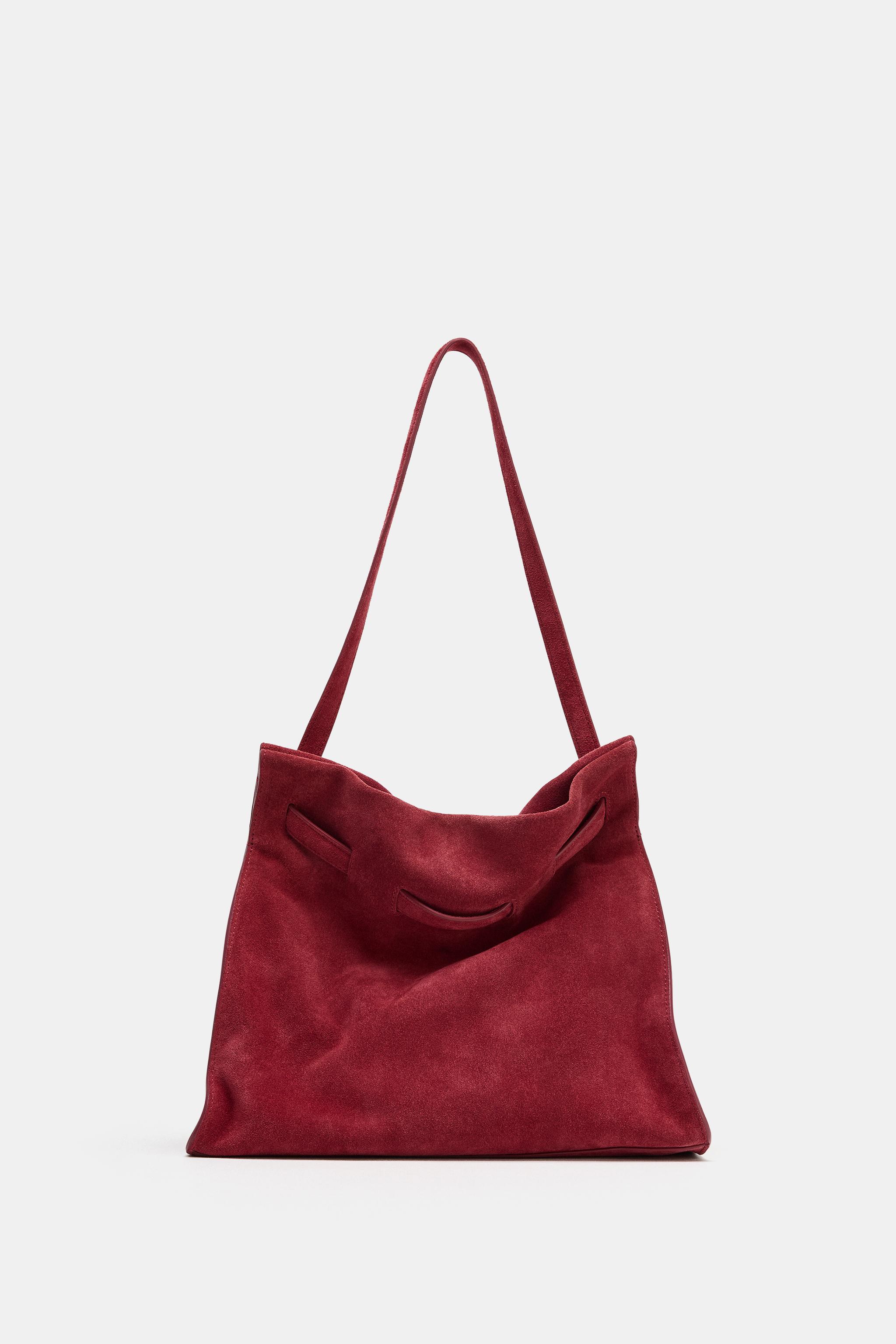 Medium Suede Shoulder Bag - Russet Brown - One Size Only