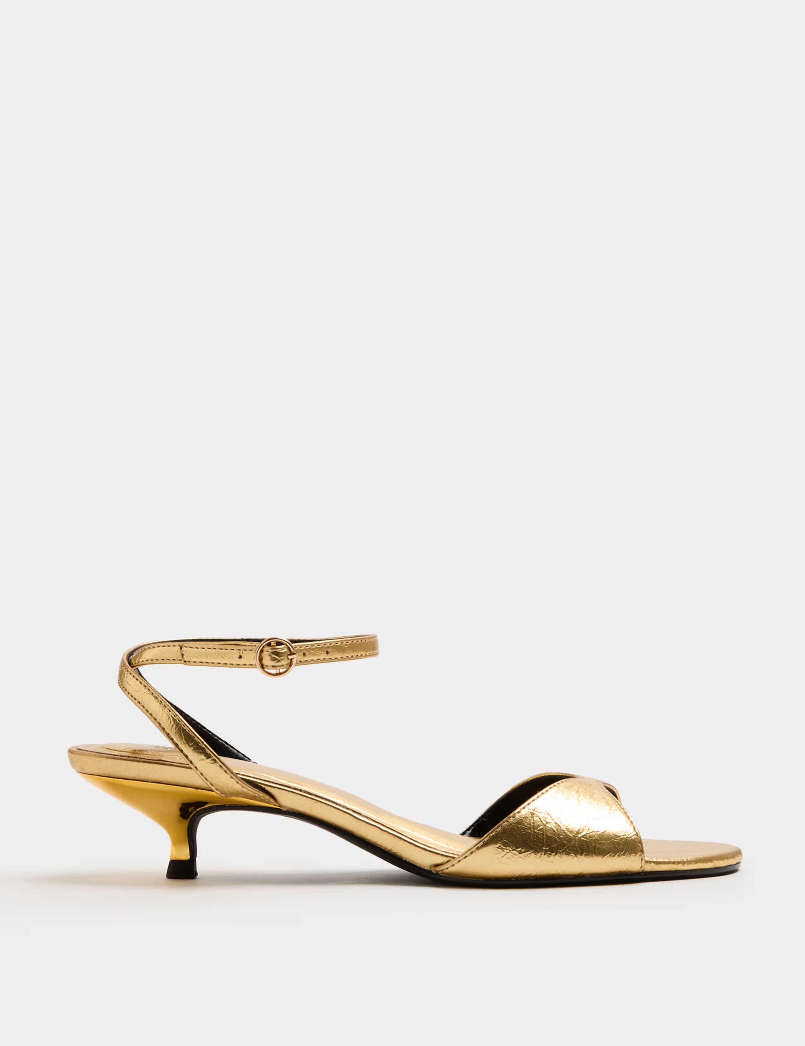 Ankle Strap Kitten Heel Peep Toe Sandals
