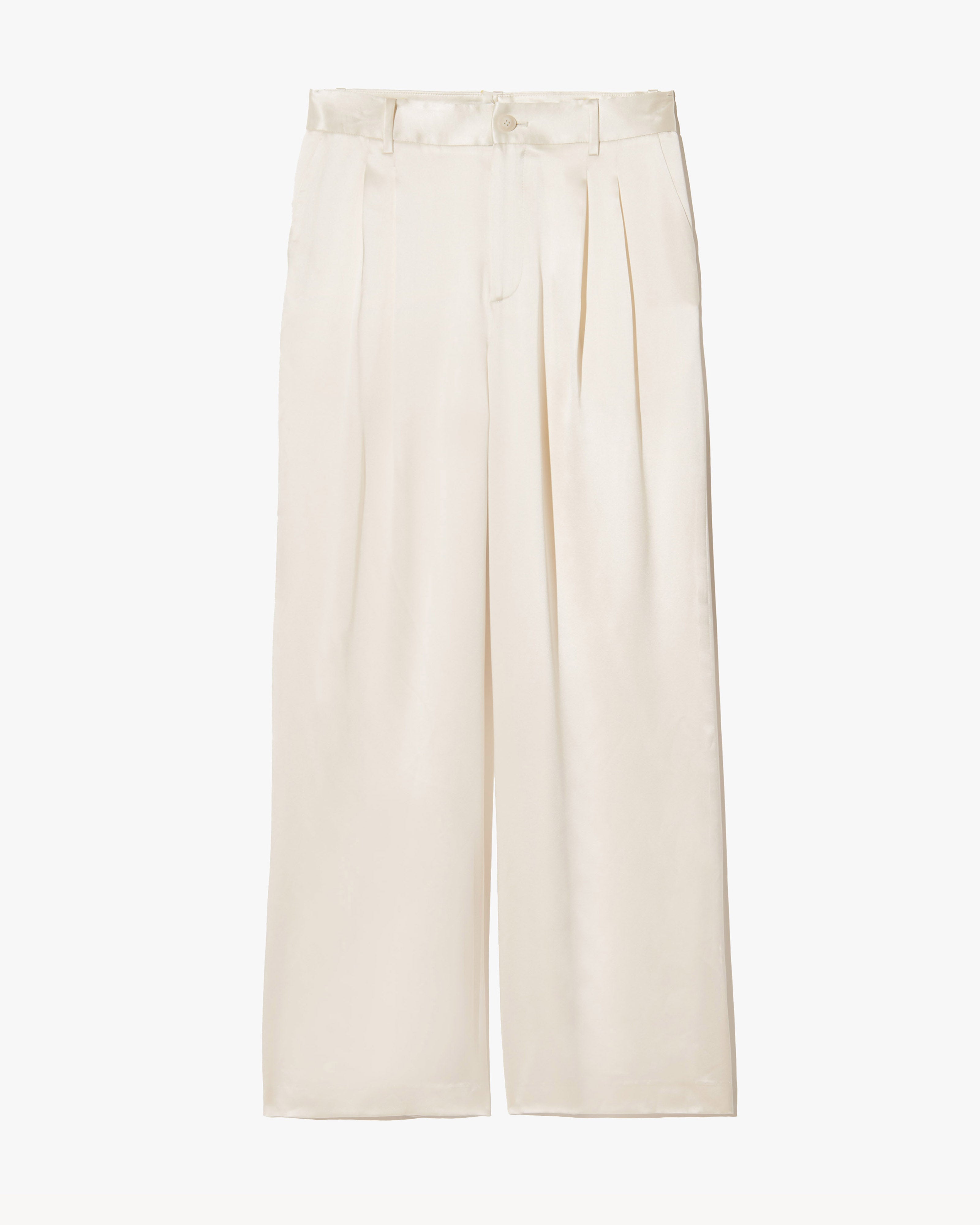 Flavie Silk Pant - Ivory / 00