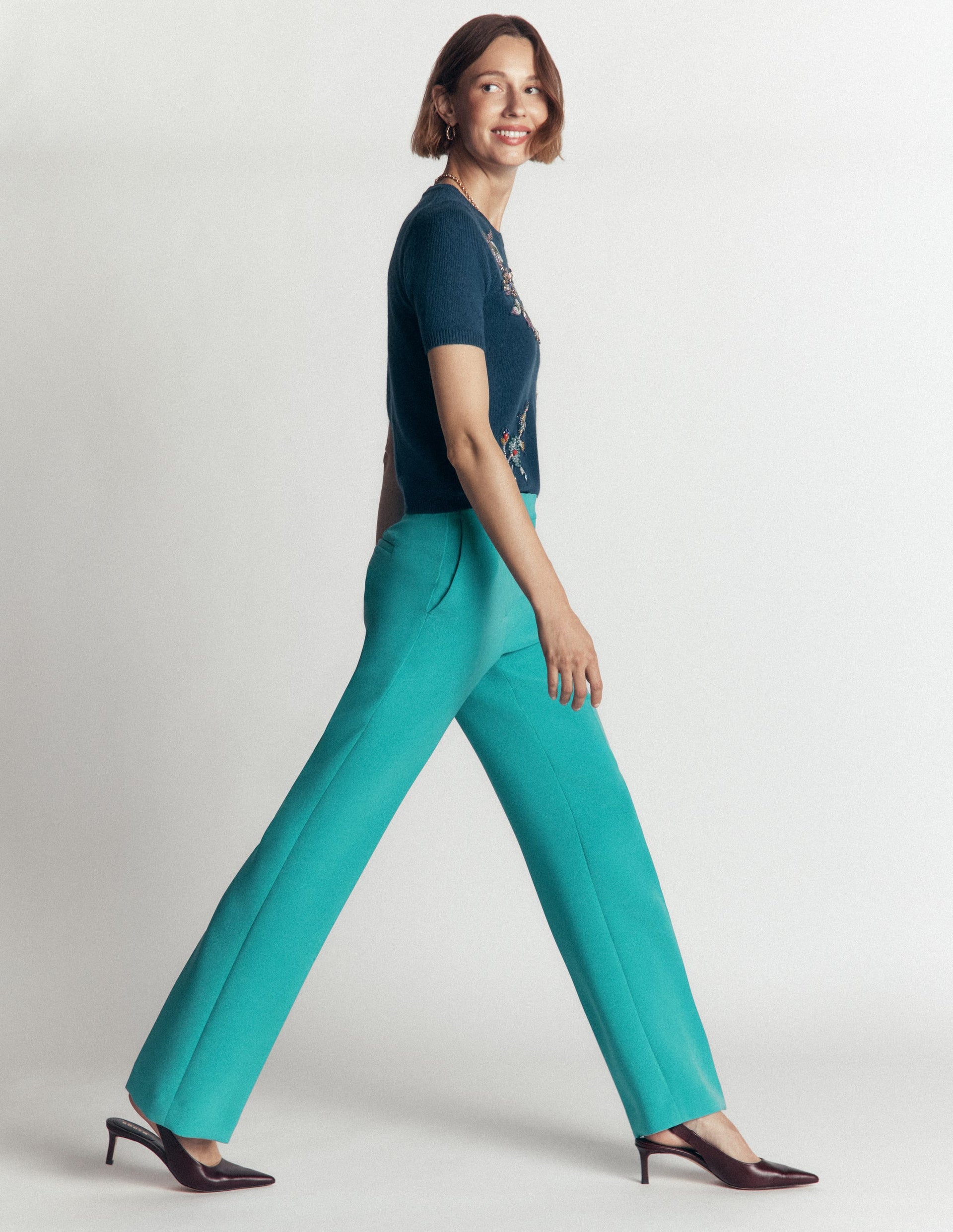 Fitzrovia Tailored Trousers-Glaze Blue