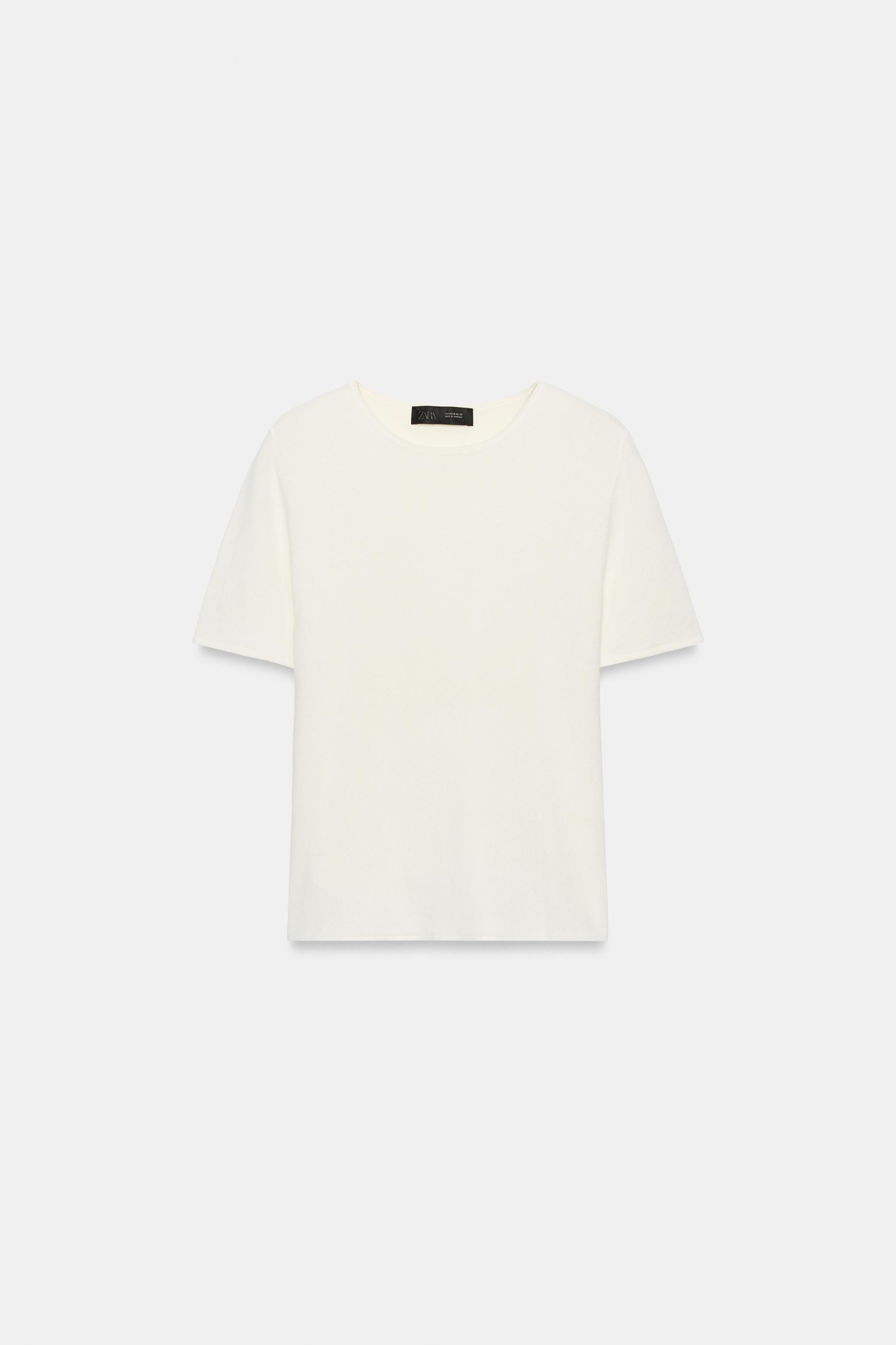 Short Sleeve Knit Top - Ecru - S