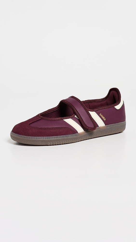 Samba Jane Shoes - Maroon/cream White/gold Met