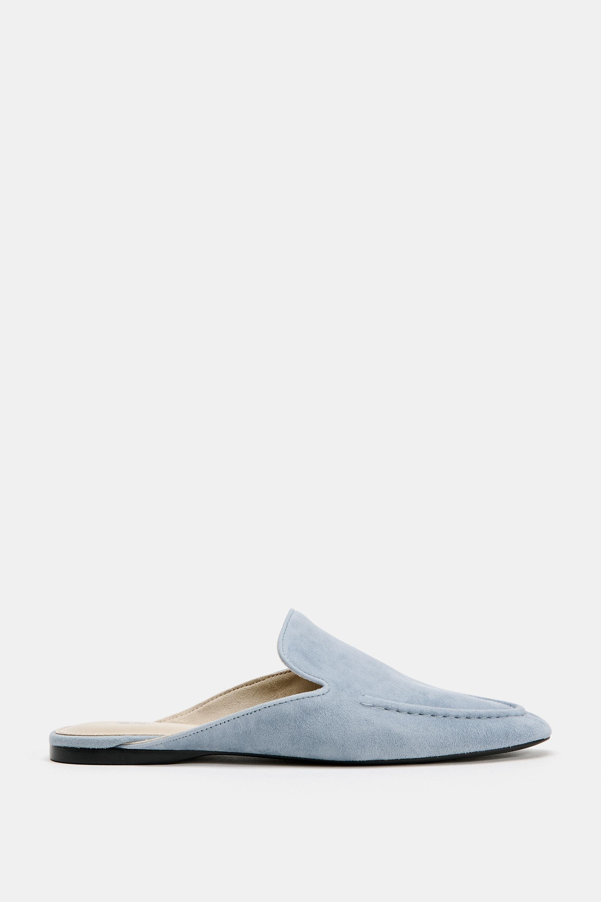 ZARA, Suede Mule Loafers