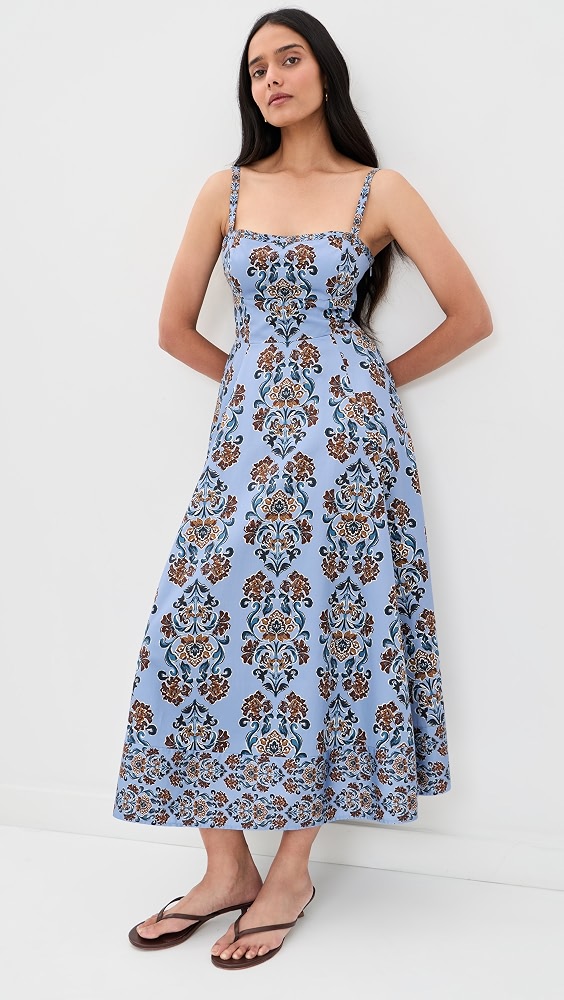 The Margot Dress - Iris Medallion/cornflower