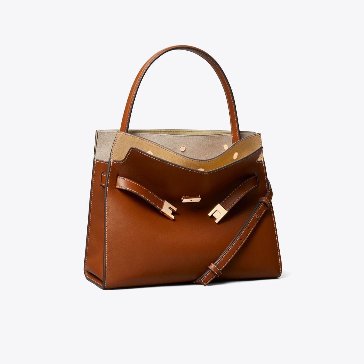 Small Lee Radziwill Double Bag in Brown, Size Os