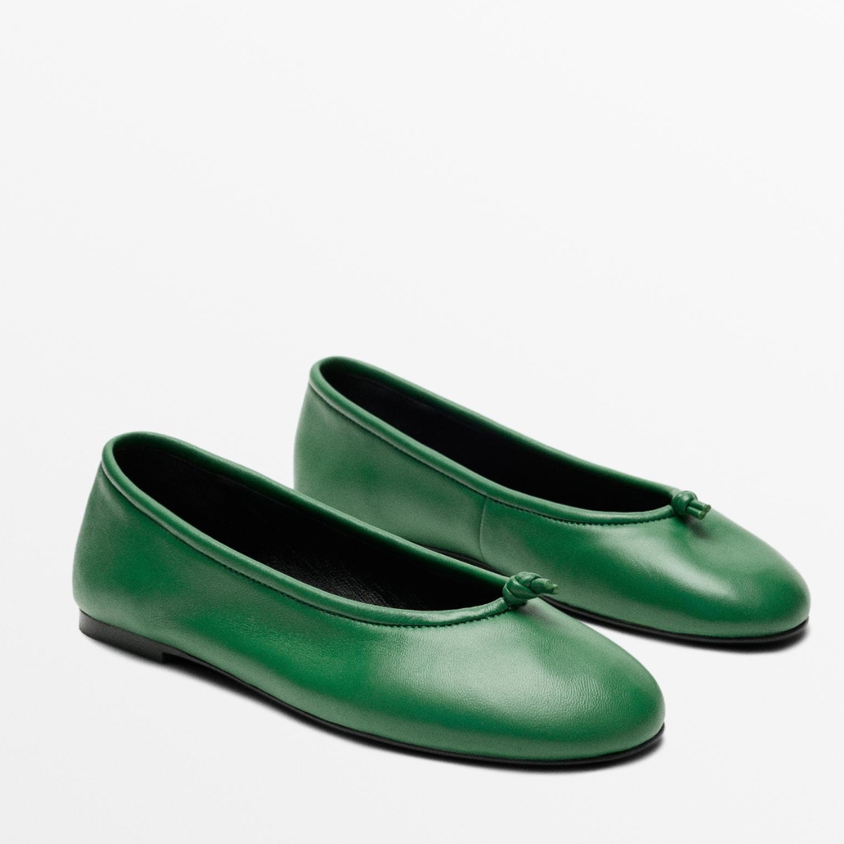 Massimo Dutti, Leather Knot Ballet Flat