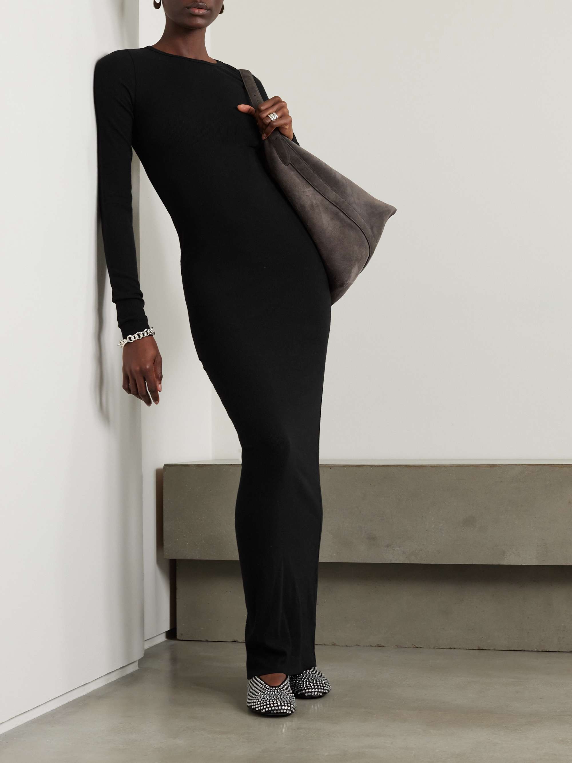 Ribbed Stretch-Jersey Maxi Dress