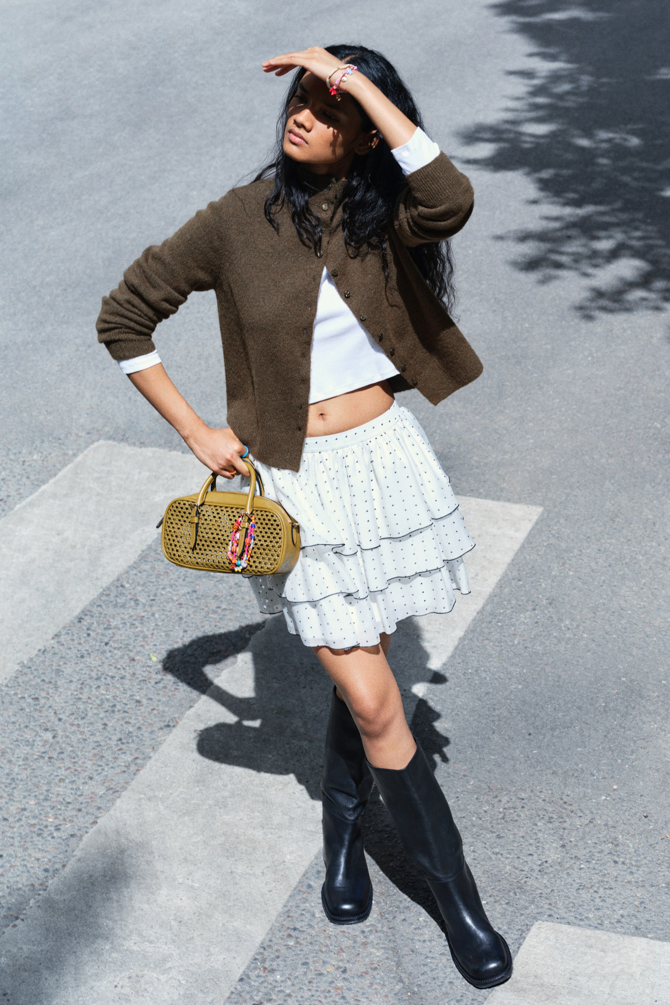 Boucl&eacute;-Knit Cardigan