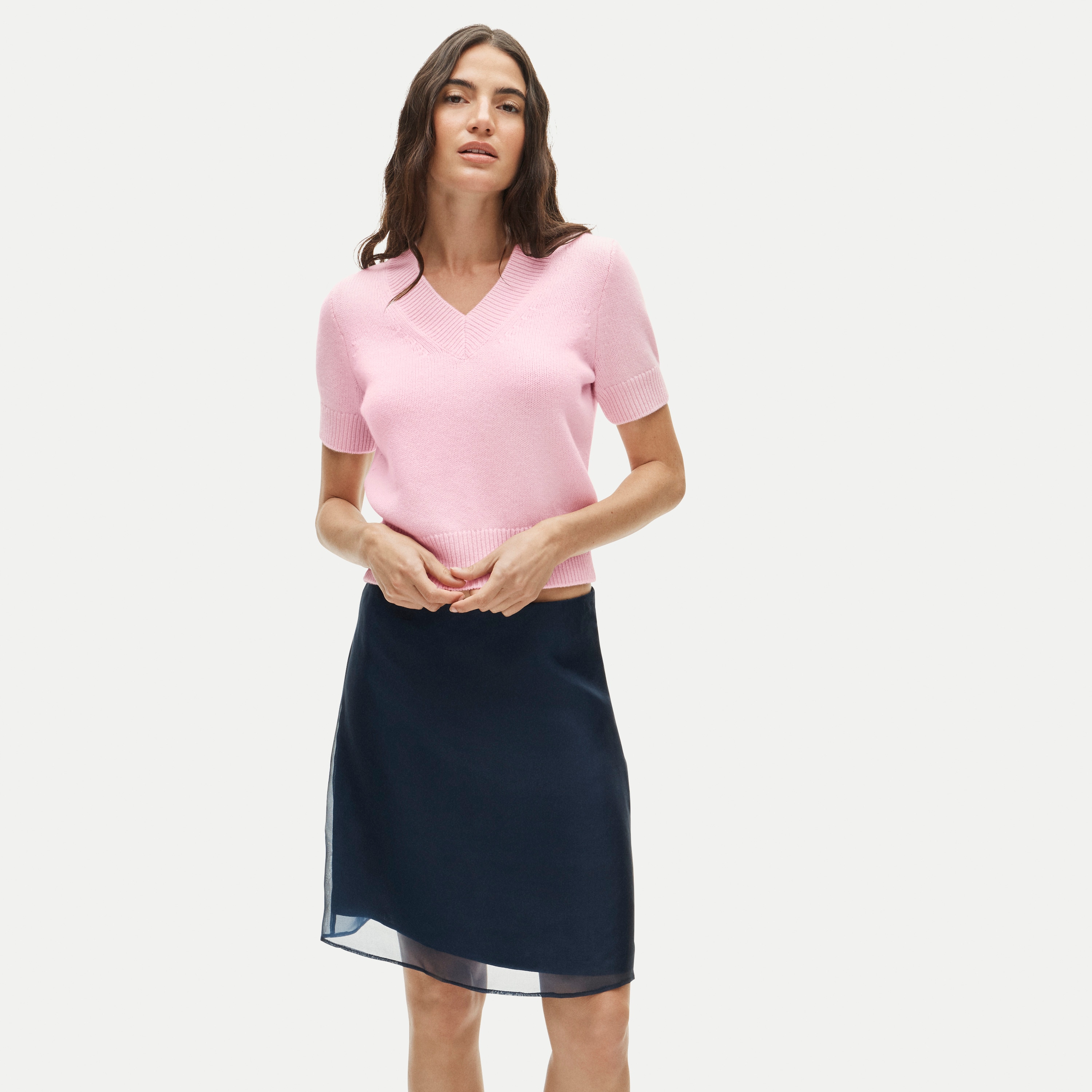 J.Crew, Short-Sleeve V-Neck Sweater in Vintage Wool