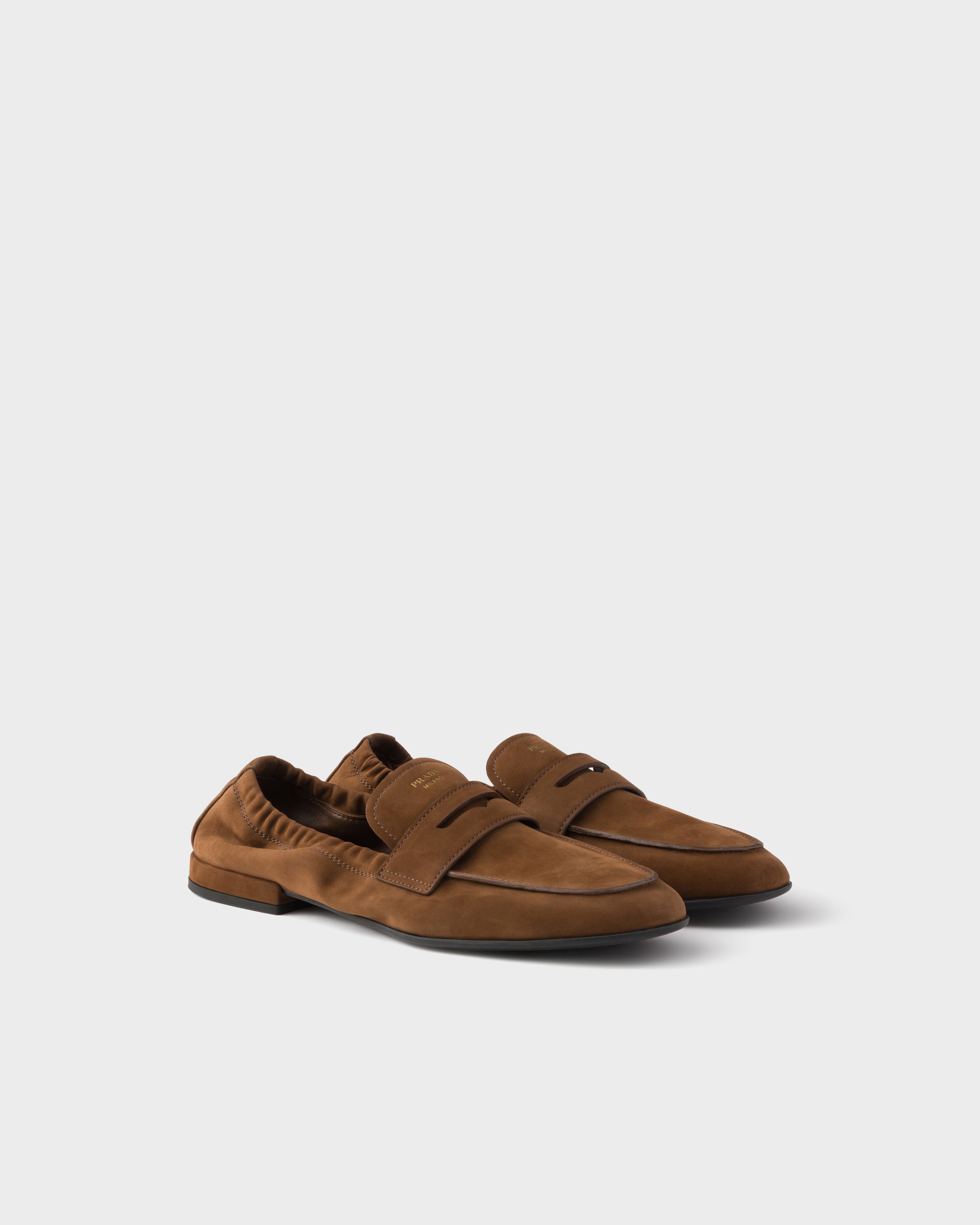 Prada, Shuffle Nubuck Leather Loafers