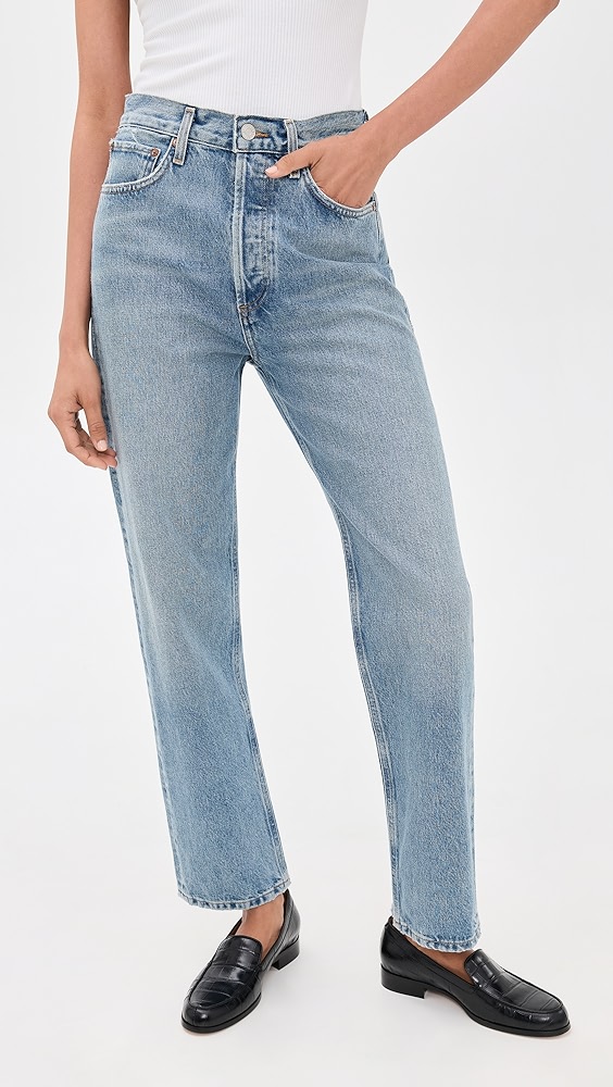 90s Pinch Waist High Rise Straight Jeans - Stage