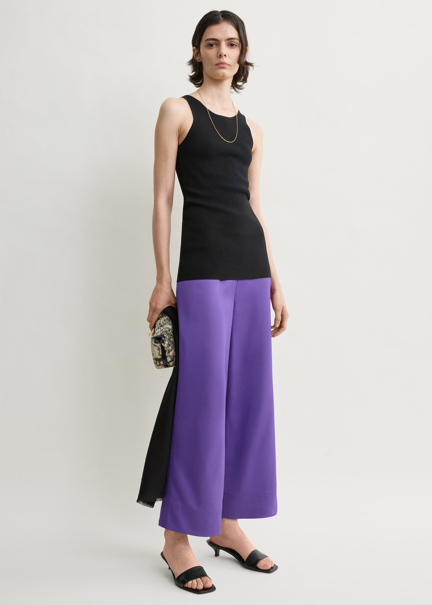 Fluid Satin Trousers Violet - 30