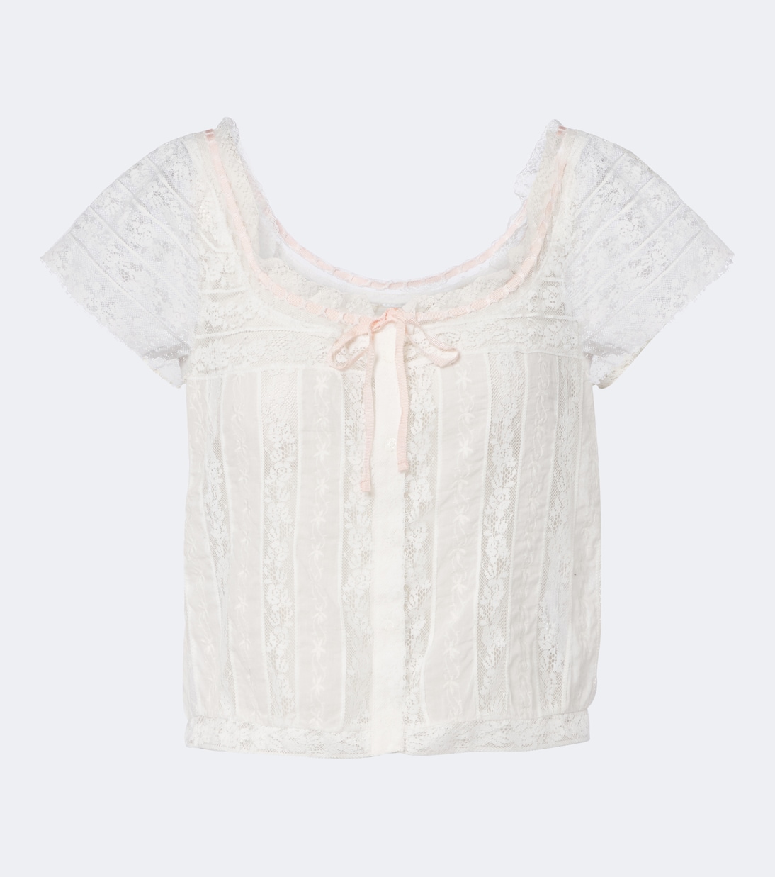 Greta Embroidered Lace Cotton Top in White - Doen