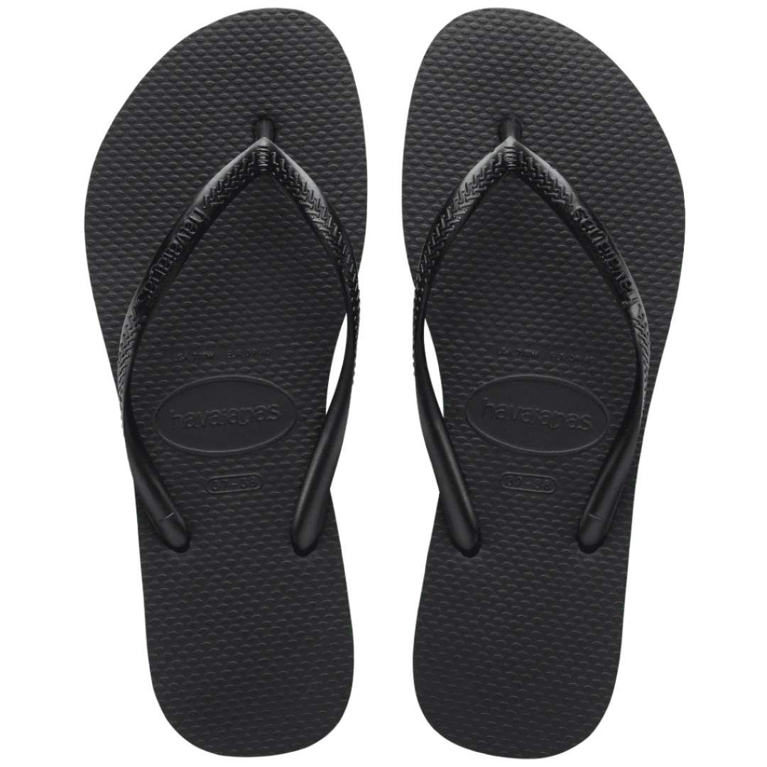 Women's Slim Flip Flops Black / 6