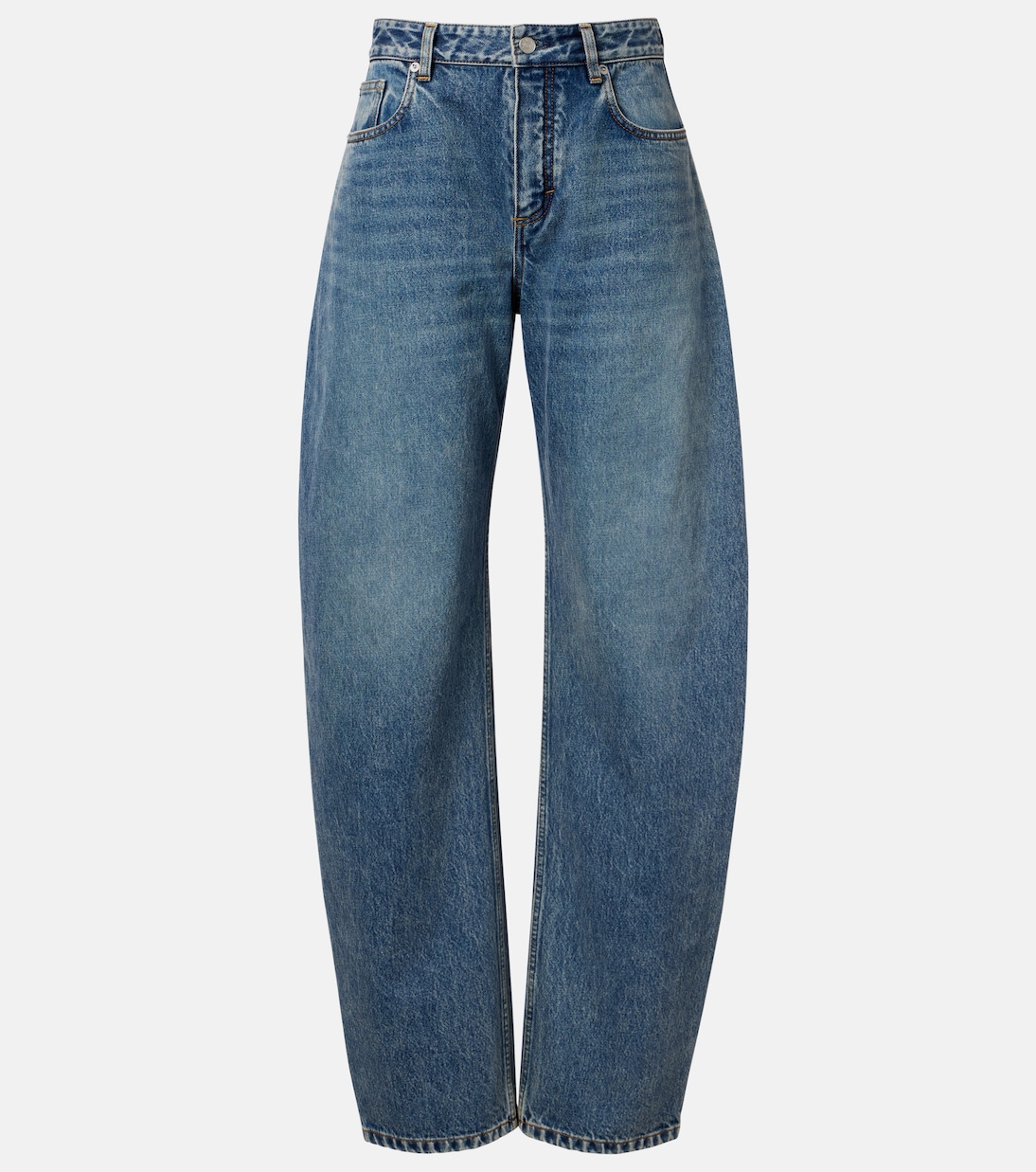 Barrel-Leg Jeans in Blue - Alaia