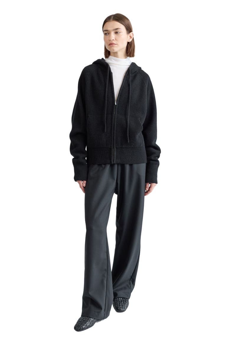 Wool Hoodie Zip Up Sweater