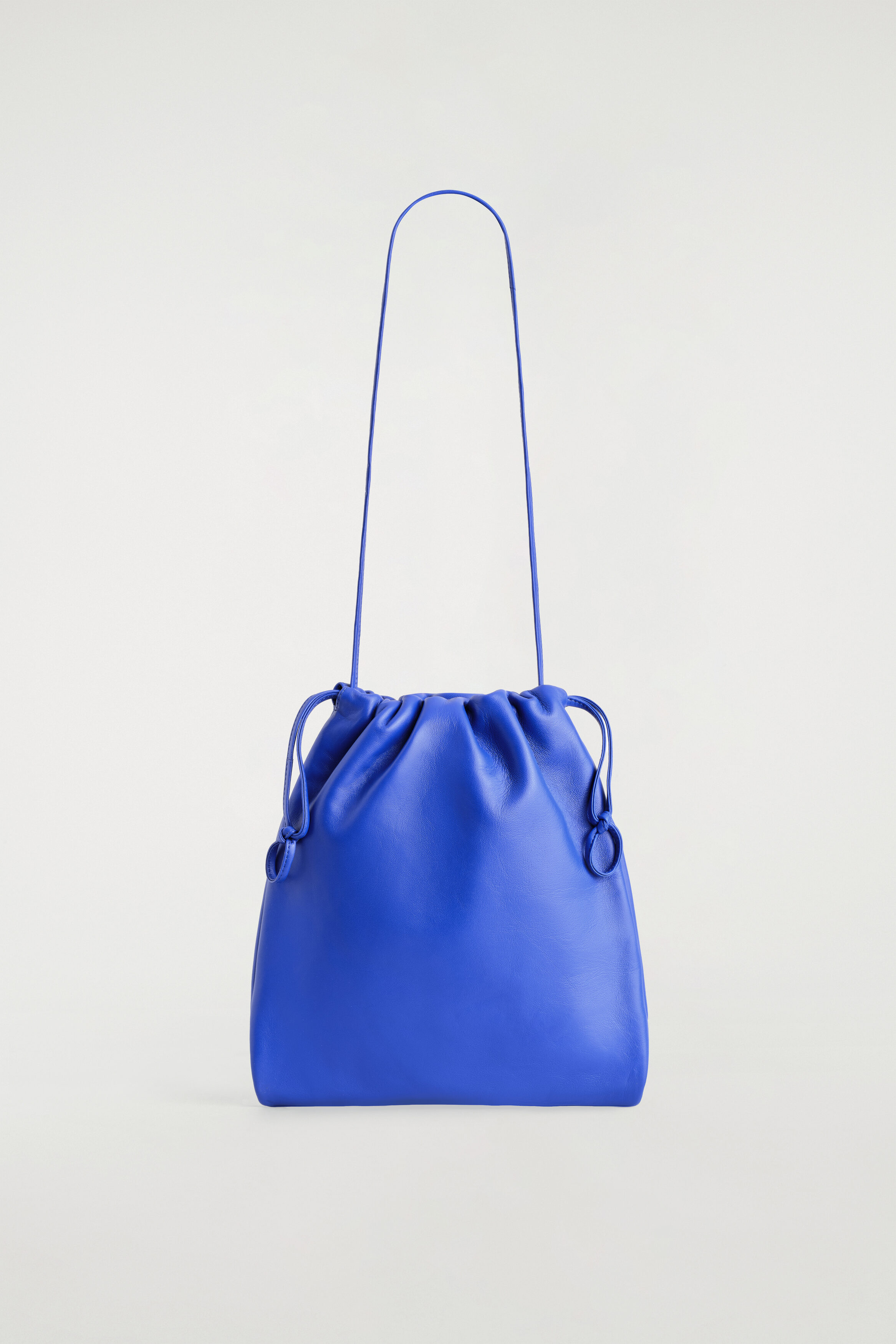 Drawstring Crossbody Bag - Leather