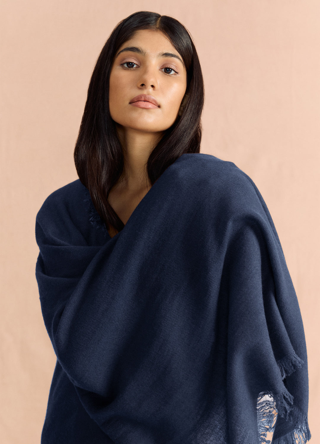 Frayed Edge Shawl Dark Grey