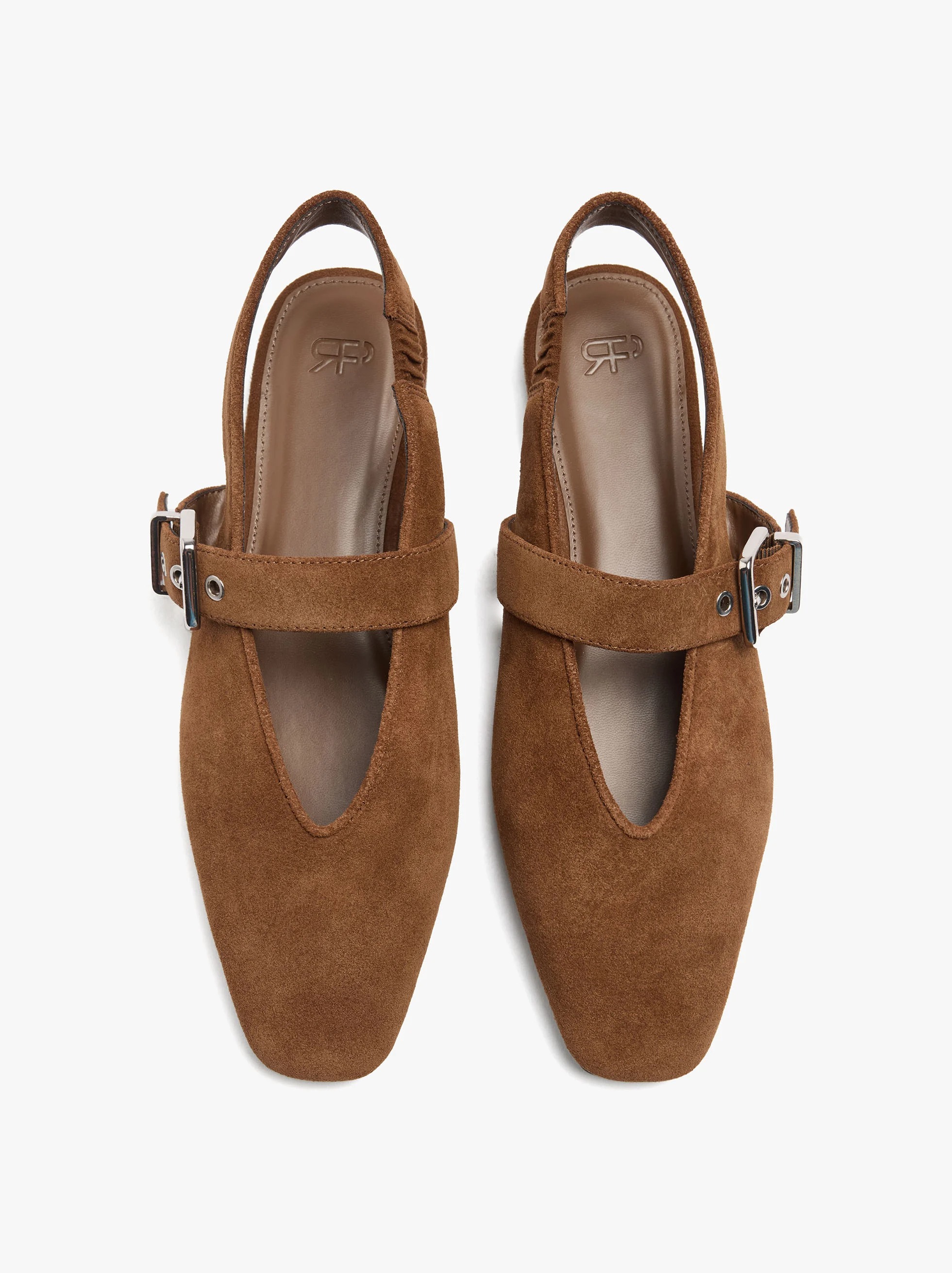 Parfois, Leather slingback ballet flats with strap