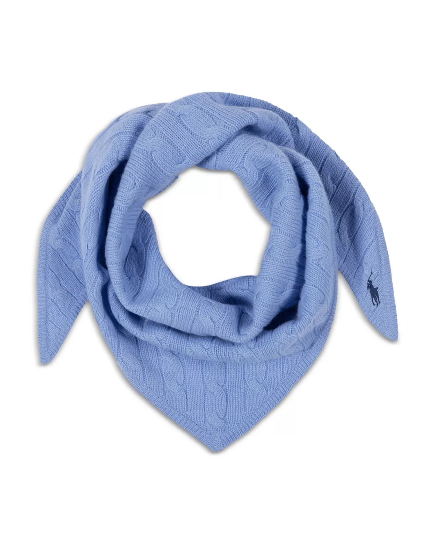 Polo Ralph Lauren, Cable Knit Wool & Cashmere Triangle Scarf in Dress Shir