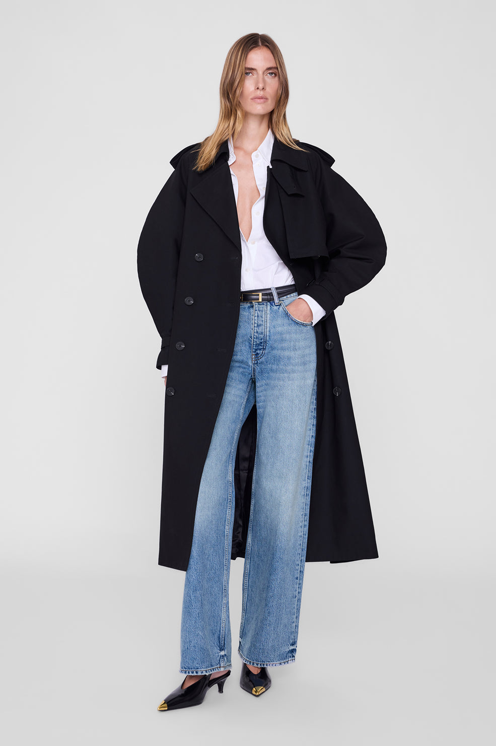Pascale Maxi Trench - Black