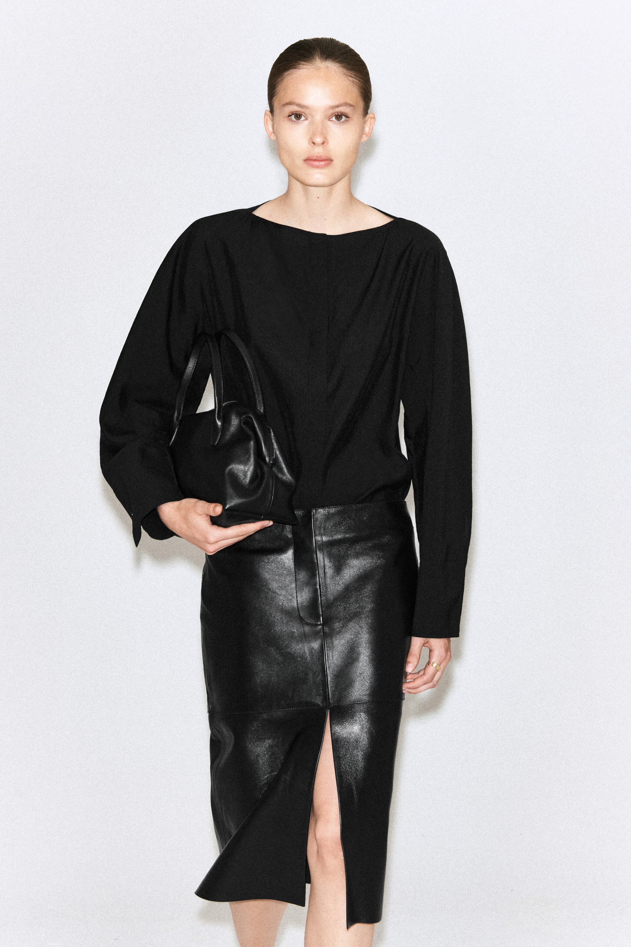 COS, SCULPTED BOAT-NECK BLOUSE