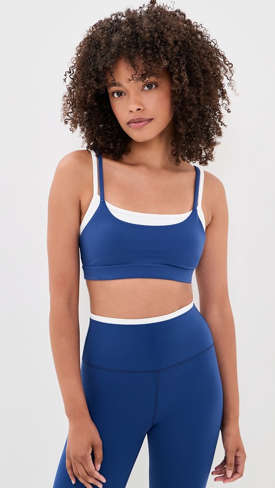 Elliah Airweight Double Layer Bra - Cobalt/white