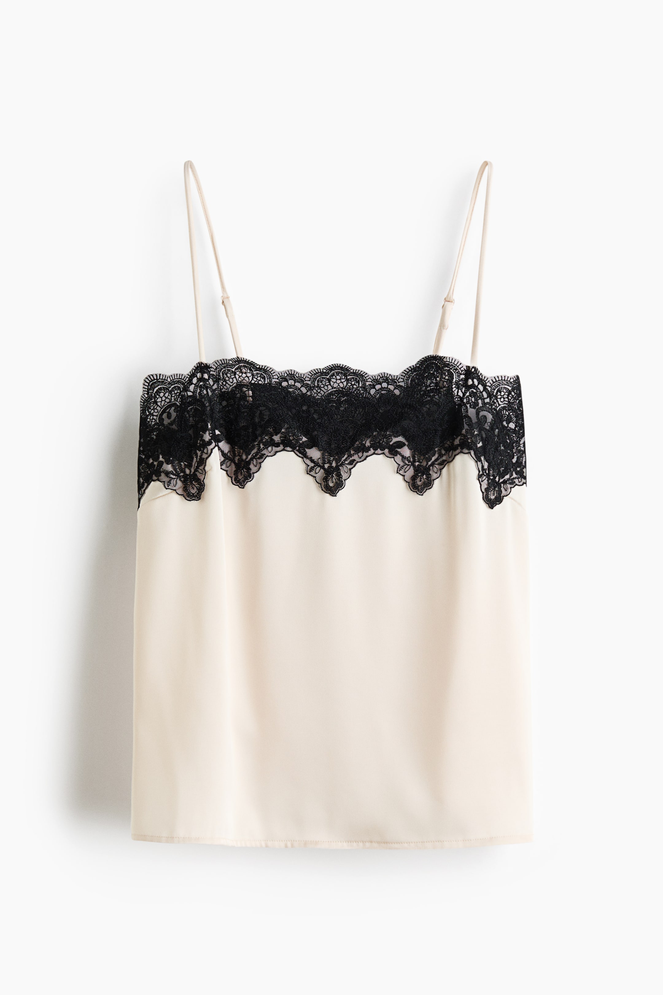 Lace-Trimmed Satin Pyjama Top