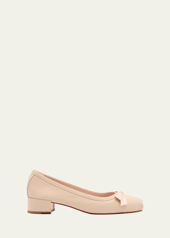 Mamaflirt Leather Red Sole Ballerina Pumps