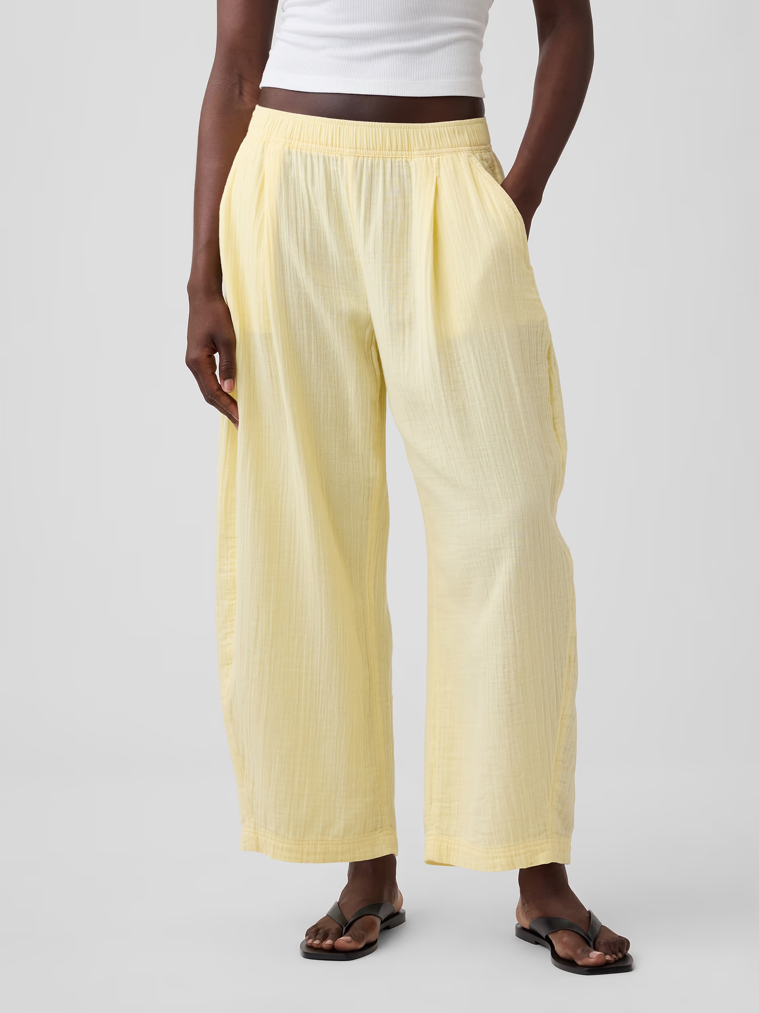 Gap, Cotton Gauze Easy Barrel Pants