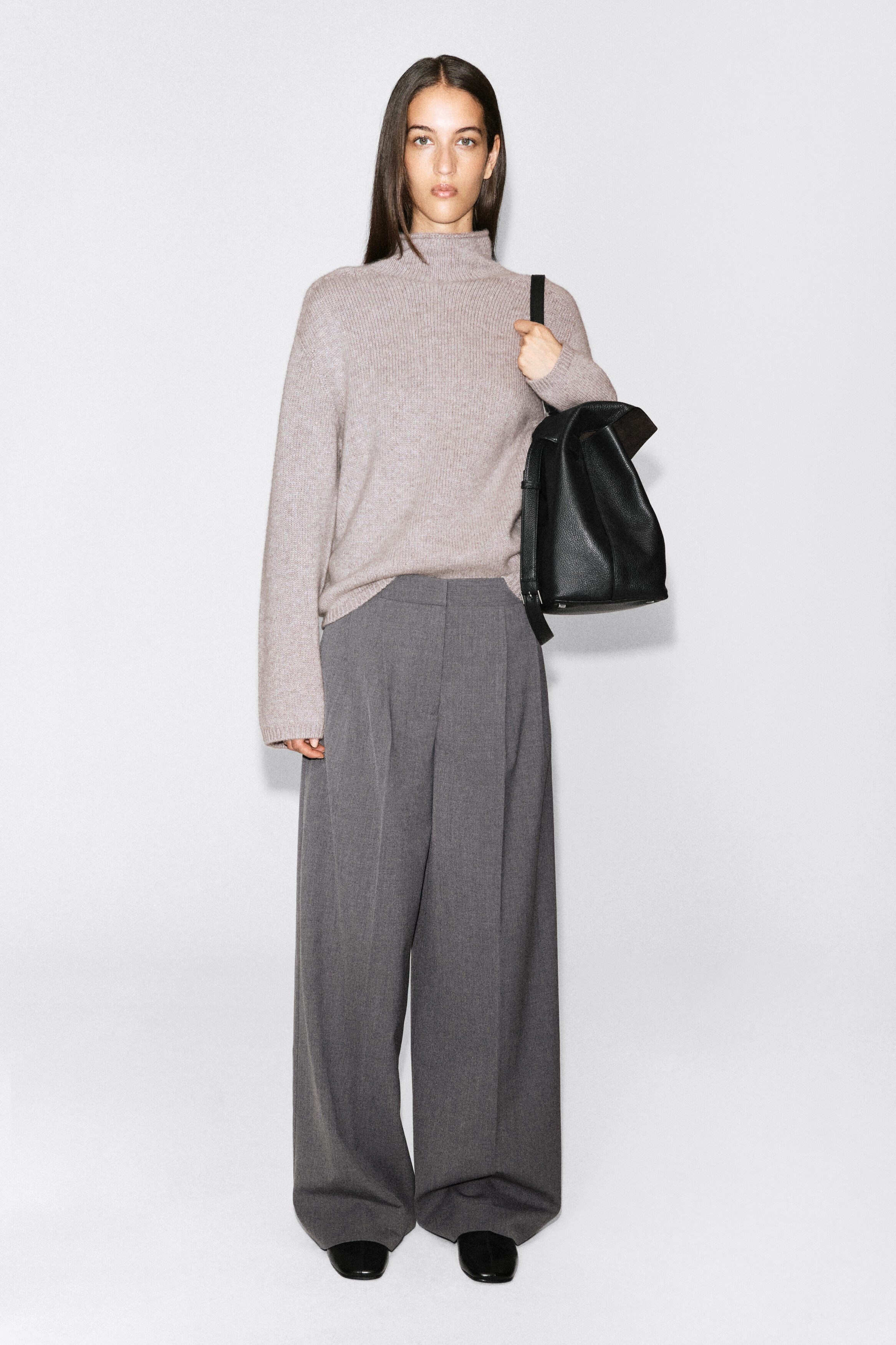 Pleated Wide-Leg Trousers