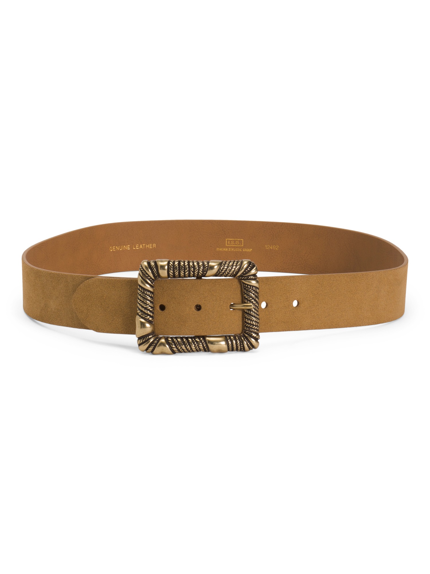 I.S.G, Suede Square Buckle Belt