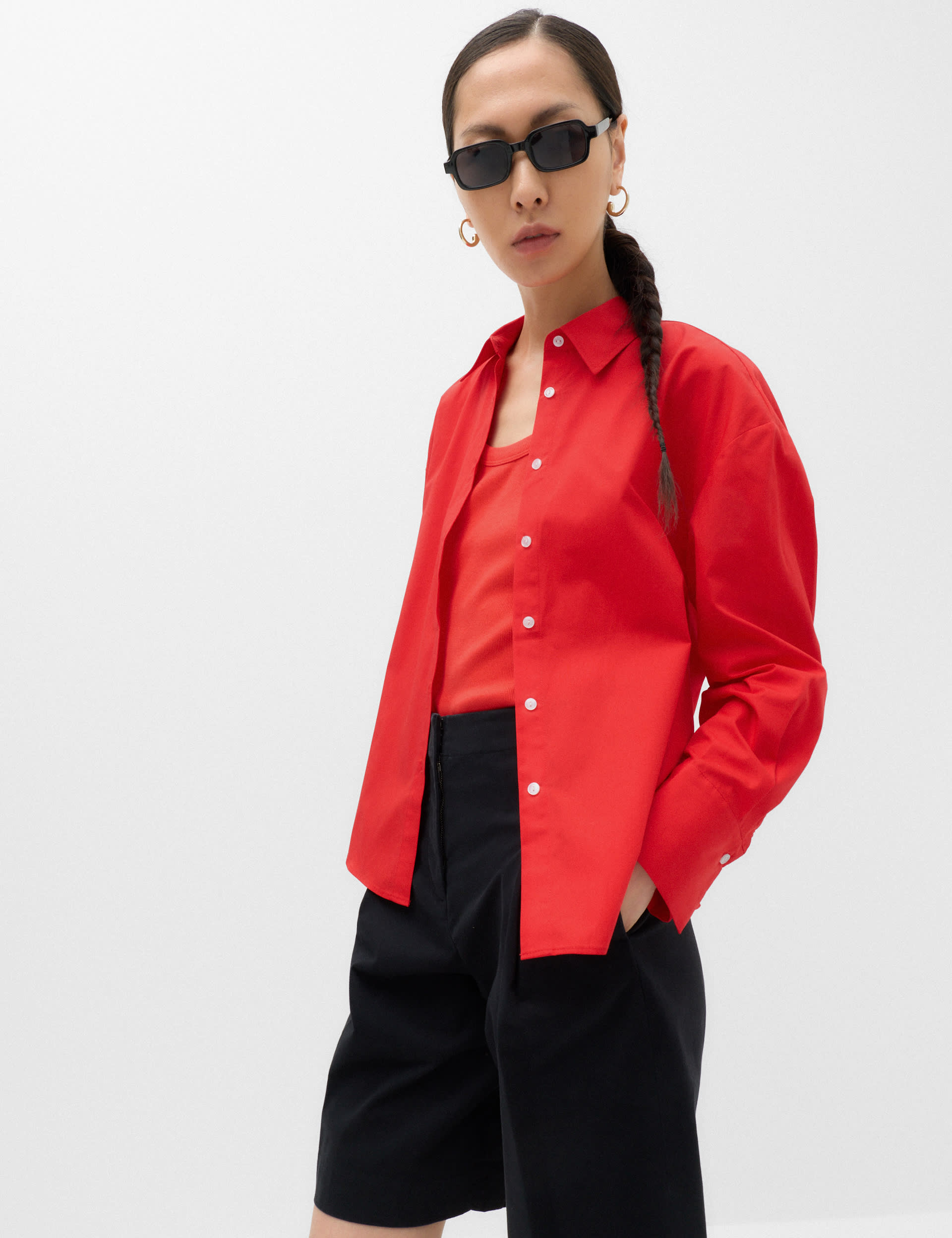 Pure Cottonback Button Detail Shirt