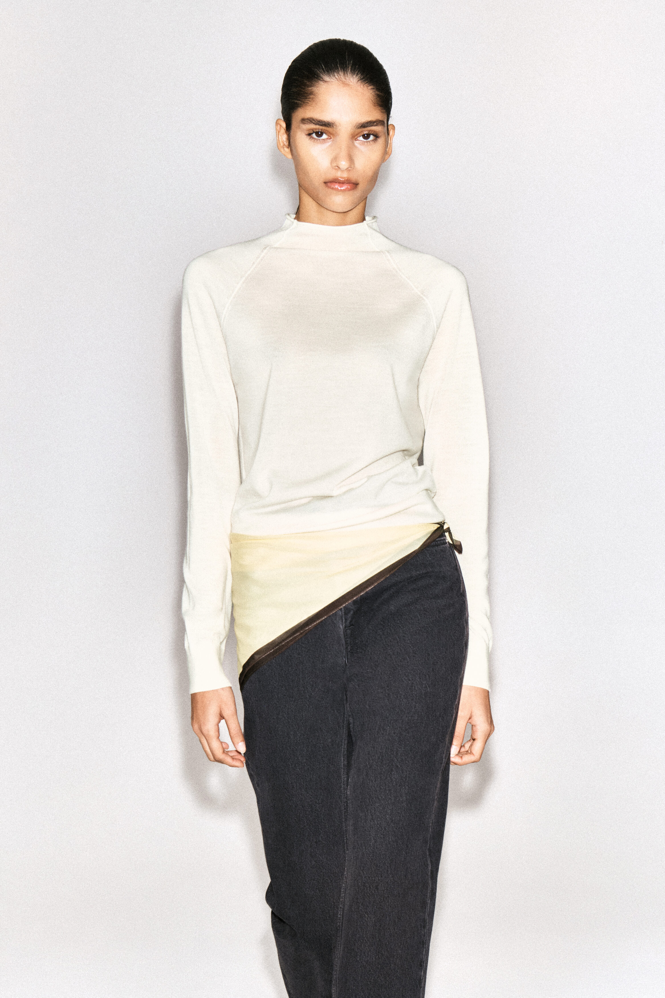 Merino Wool Funnel-Neck Sweater