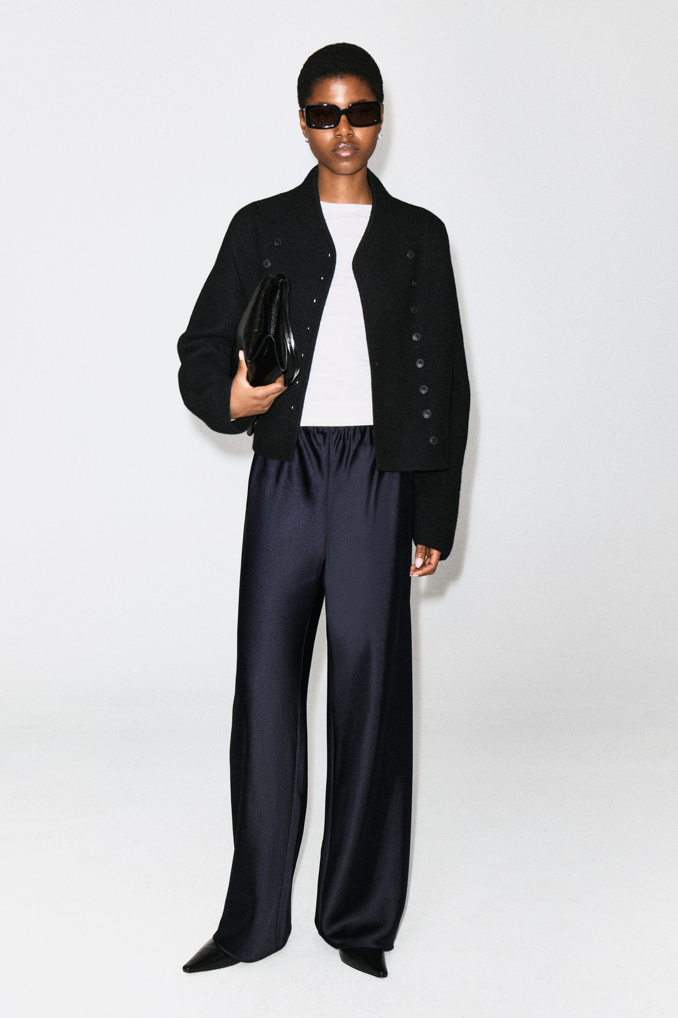 Satin Wide-Leg Trousers