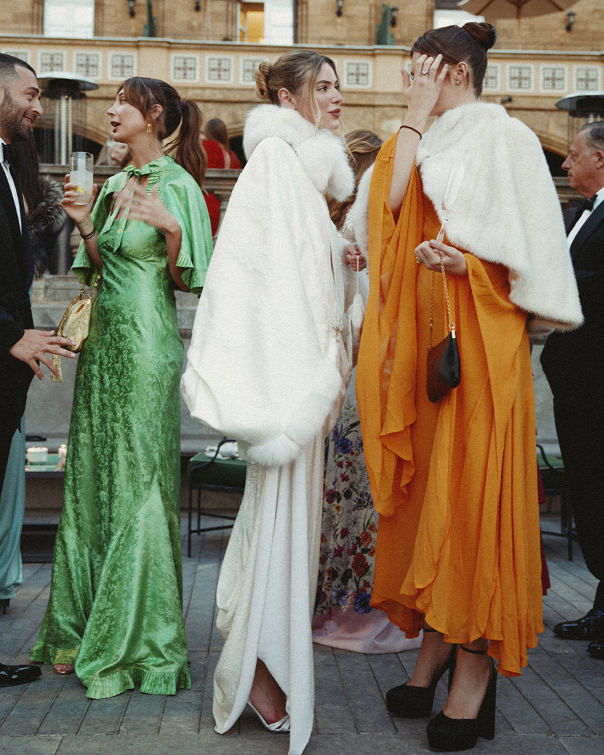 an image of georgie and her friends at the wedding.