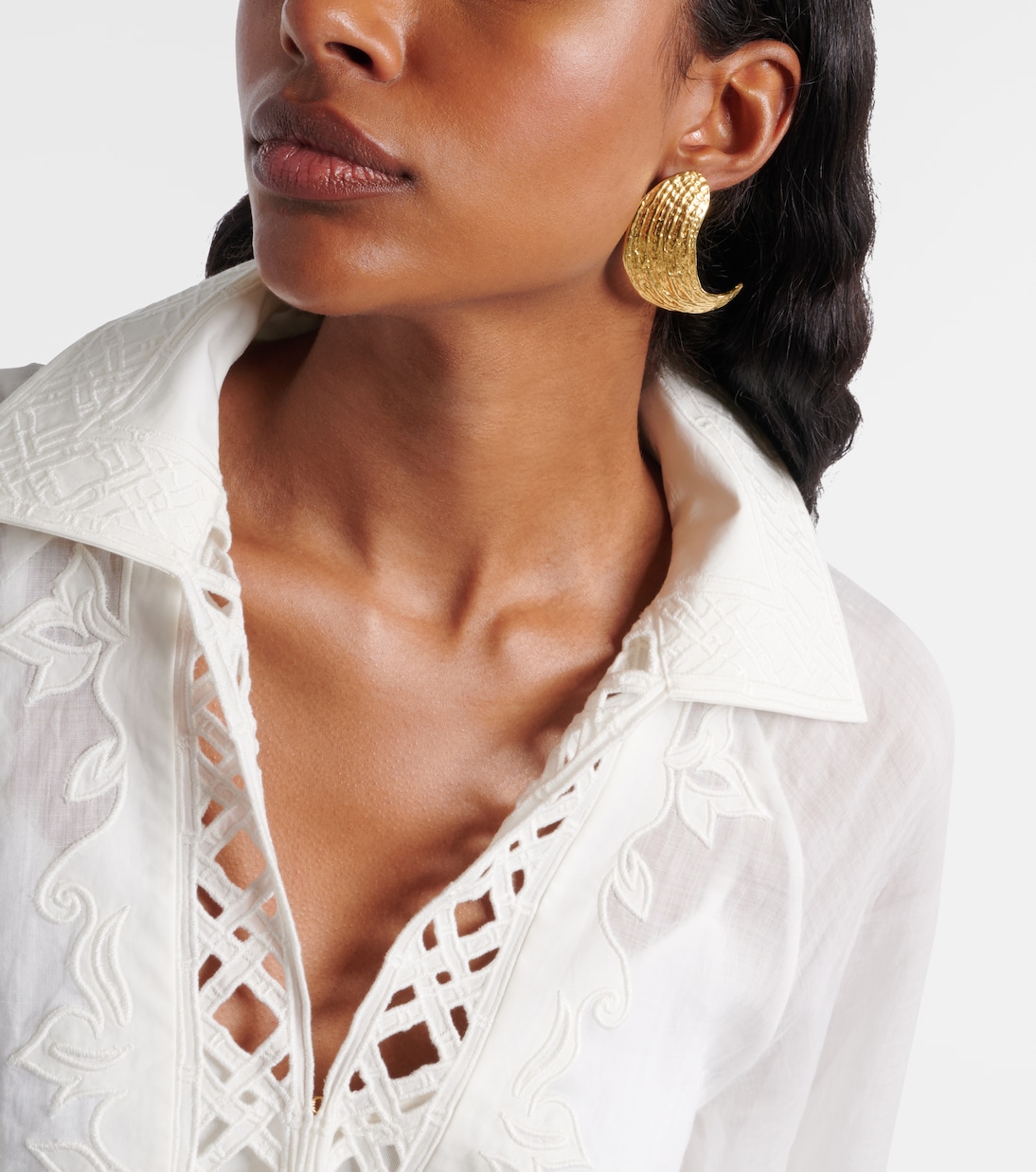 Broken Shell 24kt Gold-Plated Earrings in Gold - Ysso