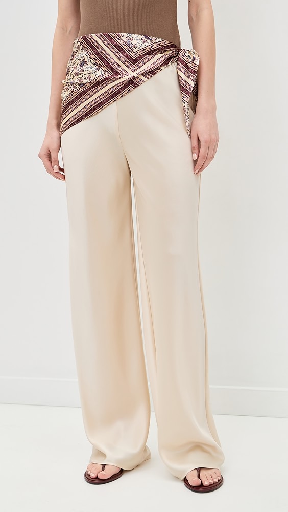 Gale Satin Pants - Amethyst Scarf