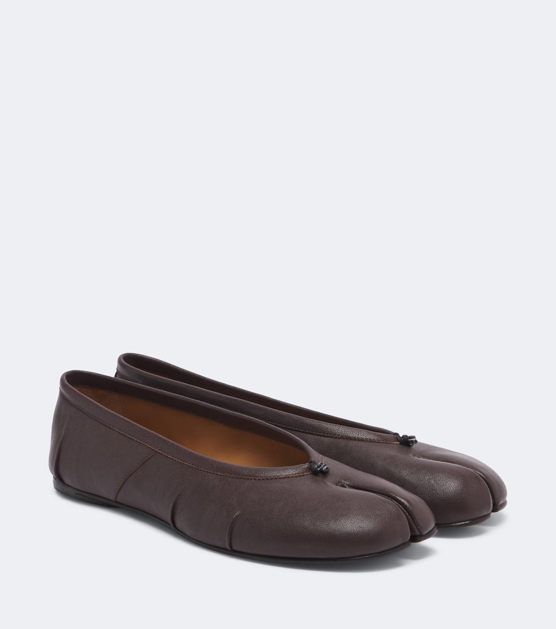 Tabi Leather Ballet Flats in Brown - Maison Margiela