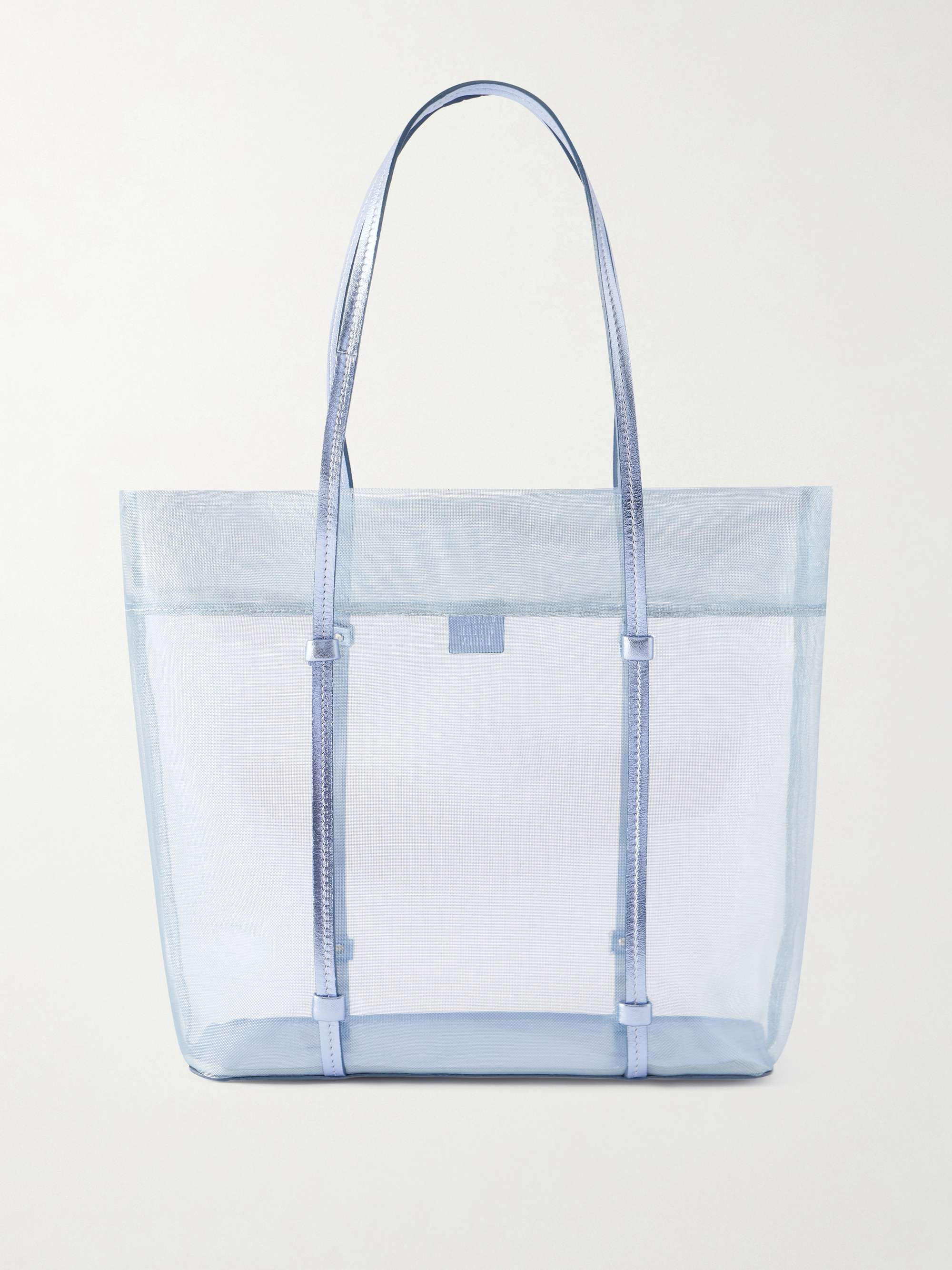 Bonita Leather-Trimmed Mesh Tote