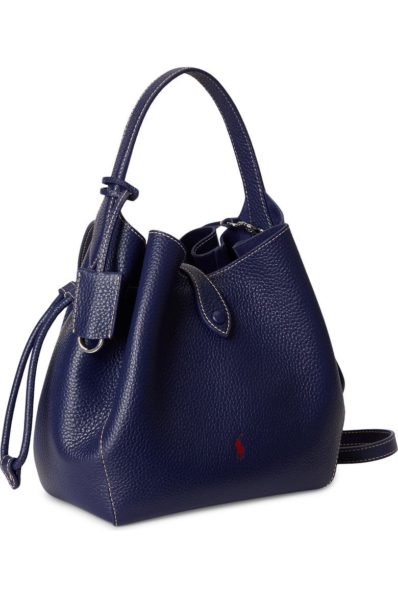 Small Polo Play Pebble Leather Crossbody Tote