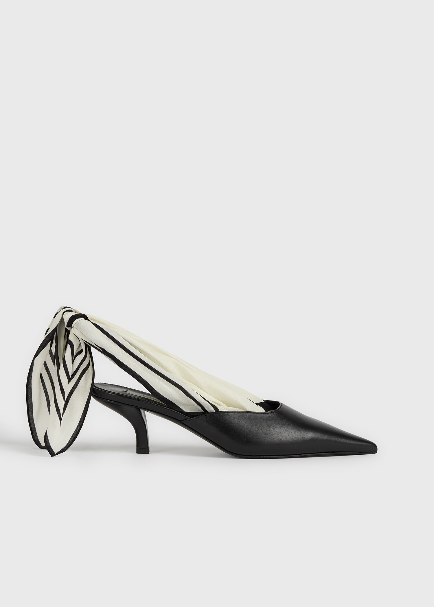 Scarf Nappa Slingbacks Black/ecru - 35